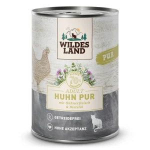 Wildes Land PUR Adult Huhn mit Distel枚l Nassfutter 12 x 400 g