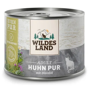 Wildes Land PUR Adult Huhn mit Distel枚l Nassfutter 6 x 200 g