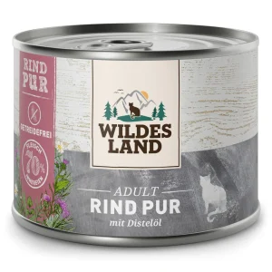 Wildes Land PUR Adult Rind mit Distel枚l Nassfutter 12 x 200 g