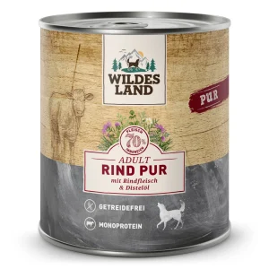 Wildes Land PUR Adult Rind mit Distel枚l Nassfutter 12 x 800 g