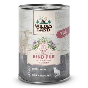 Wildes Land PUR Adult Rind mit Distel枚l Nassfutter 6 x 400 g