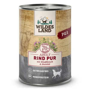 Wildes Land PUR Adult Rind mit Distel枚l Nassfutter 12 x 400 g