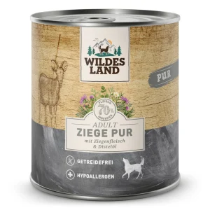 Wildes Land PUR Adult Ziege mit Distel枚l Nassfutter 12 x 800 g