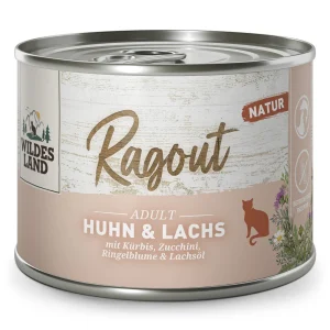 Wildes Land Ragout Huhn & Lachs mit K眉rbis Nassfutter 6 x 180 g