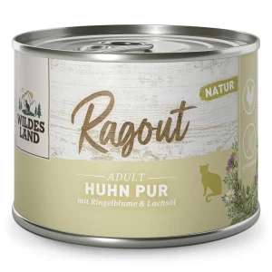 Wildes Land Ragout Huhn Pur mit Ringelblume Nassfutter 24 x 180 g