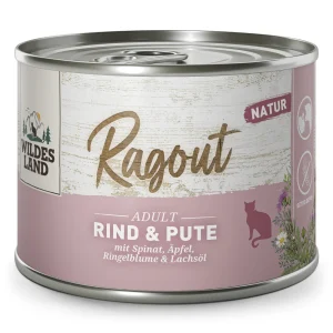 Wildes Land Ragout Rind & Pute mit Spinat Nassfutter 24 x 180 g