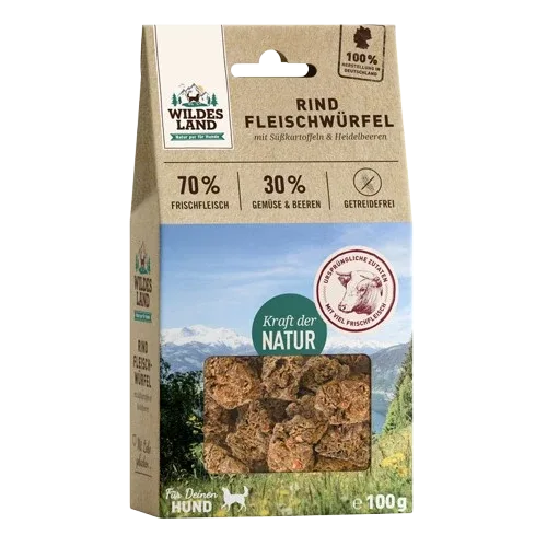 Wildes Land Rind Fleischwürfel 100 g