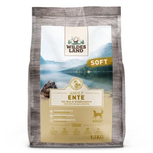 Wildes Land Soft Adult Ente mit Reis und Wildkr盲utern Trockenfutter 1,5 kg