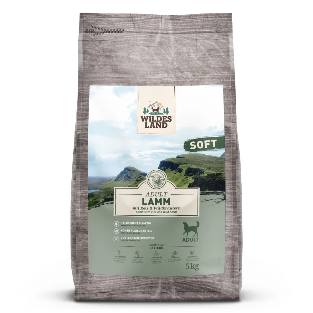 Wildes Land Soft Adult Lamm mit Reis und Wildkr盲utern Trockenfutter 5 kg