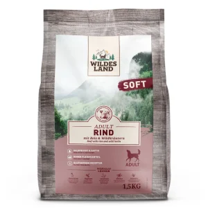 Wildes Land Soft Adult Rind mit Reis und Wildkr盲utern Trockenfutter 1,5 kg