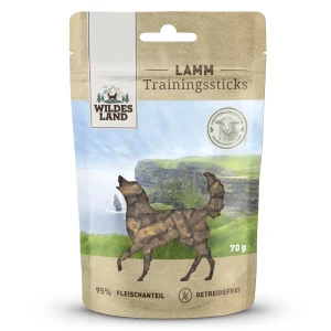 Wildes Land Trainingssticks Lamm Snack 8 x 70 g
