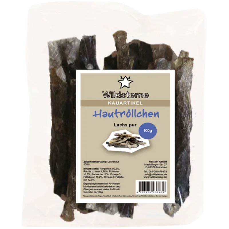 Wildsterne Hautröllchen Lachs pur 100 g
