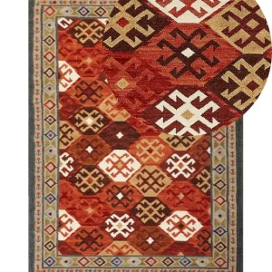 Wolle Kilim Area Rug 140 x 200 cm Multicolour URTSADZOR - HaustierPro