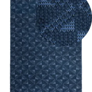 Wool Area Rug 140 x 200 cm Navy Blue SAVRAN - HaustierPro
