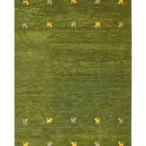 Wool Gabbeh Area Rug 140 x 200 cm Waldgrün YULAFI - HaustierPro