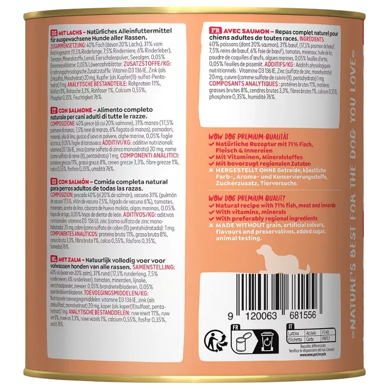 Wow Dog Dose Adult Lachs 800g - Image 2