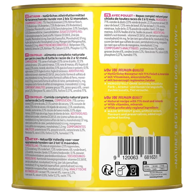 Wow Dog Dose Junior Huhn 800g - Image 2