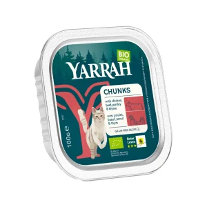 Yarrah – Chunks Katze Schale mit Huhn & Rind Bio