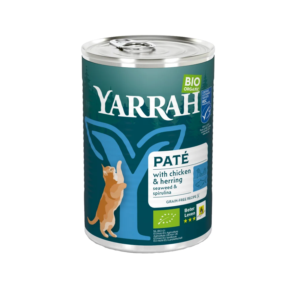 Yarrah | Katzenfutter Paté Huhn und Fish mit Spirulina und Meeresalgen