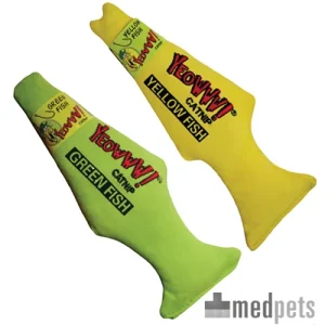 Yeowww! Catnip Green & Yellow Fish