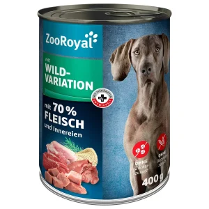 ZooRoyal Hunde-Nassfutter mit Wildvariation - 6x400g