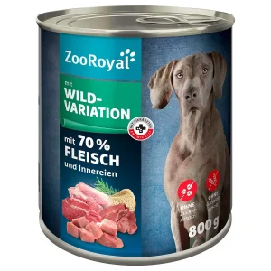 ZooRoyal Hunde-Nassfutter mit Wildvariation - 6x800g