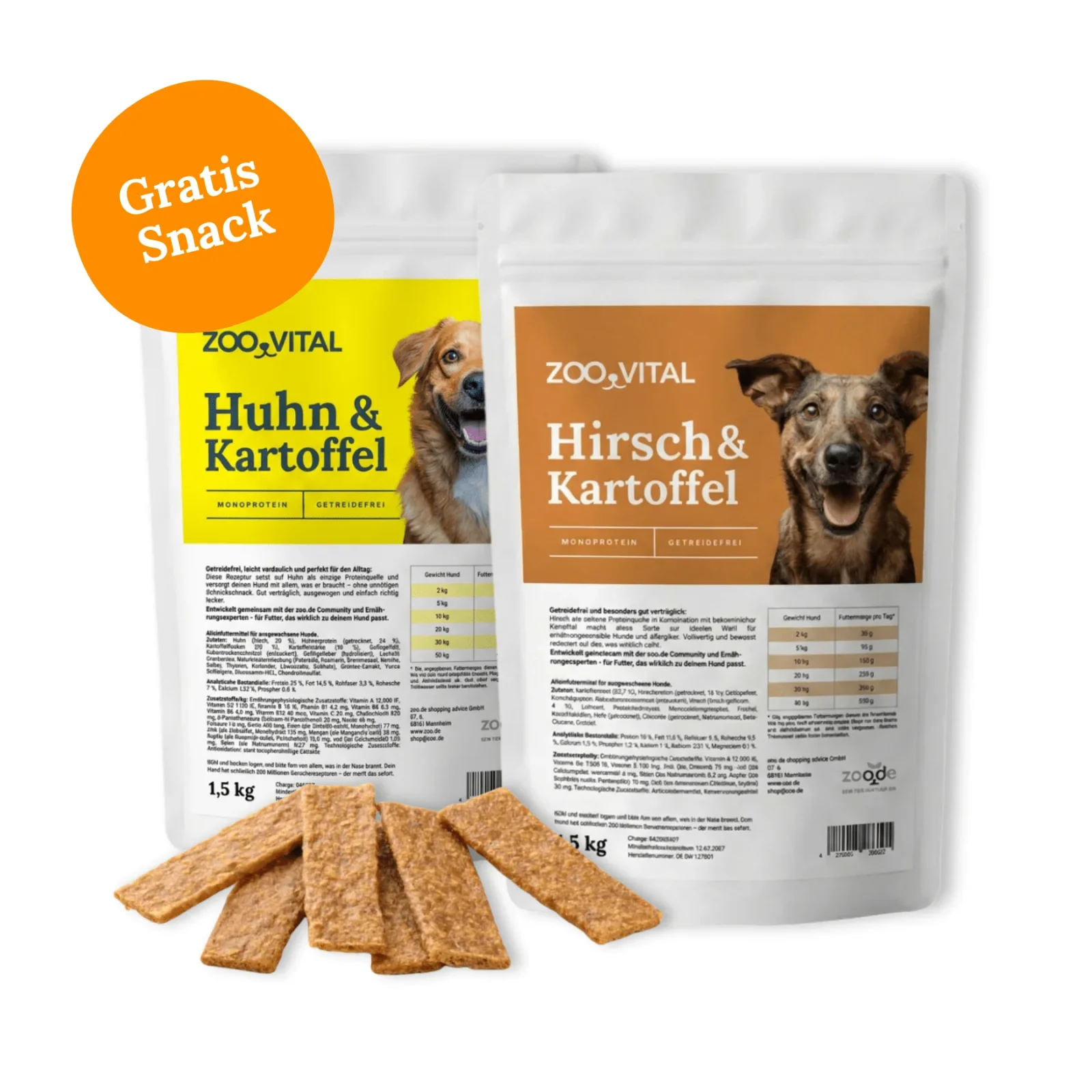 zooVital Mixpaket Hirsch & Huhn + gratis Snack